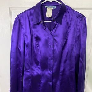 Purple Thierry Mugler silk blouse